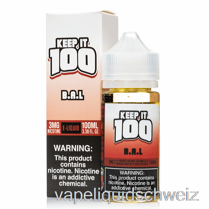 B.a.l. - Keep It 100 E-Liquid - 100 Ml 6 Mg Vape Schweiz
